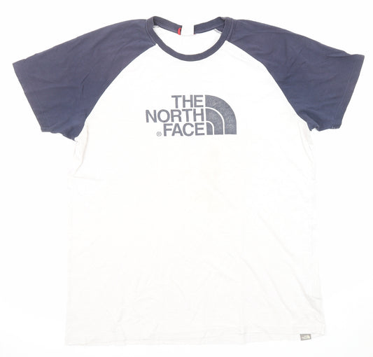 The North Face Mens White Cotton T-Shirt Size XL Round Neck
