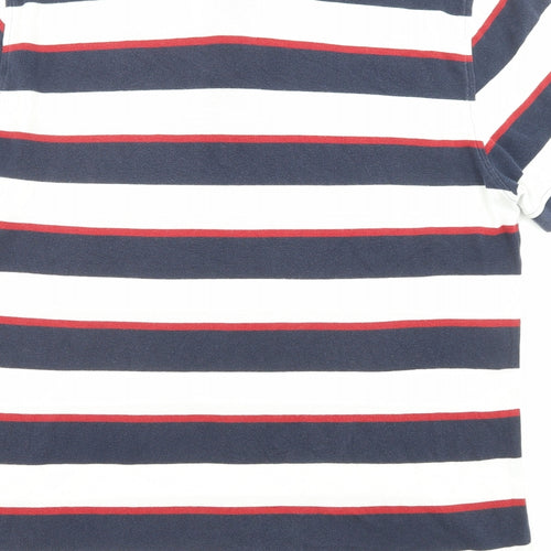 Tommy Hilfiger Mens Multicoloured Striped Cotton Polo Size XL Collared Button