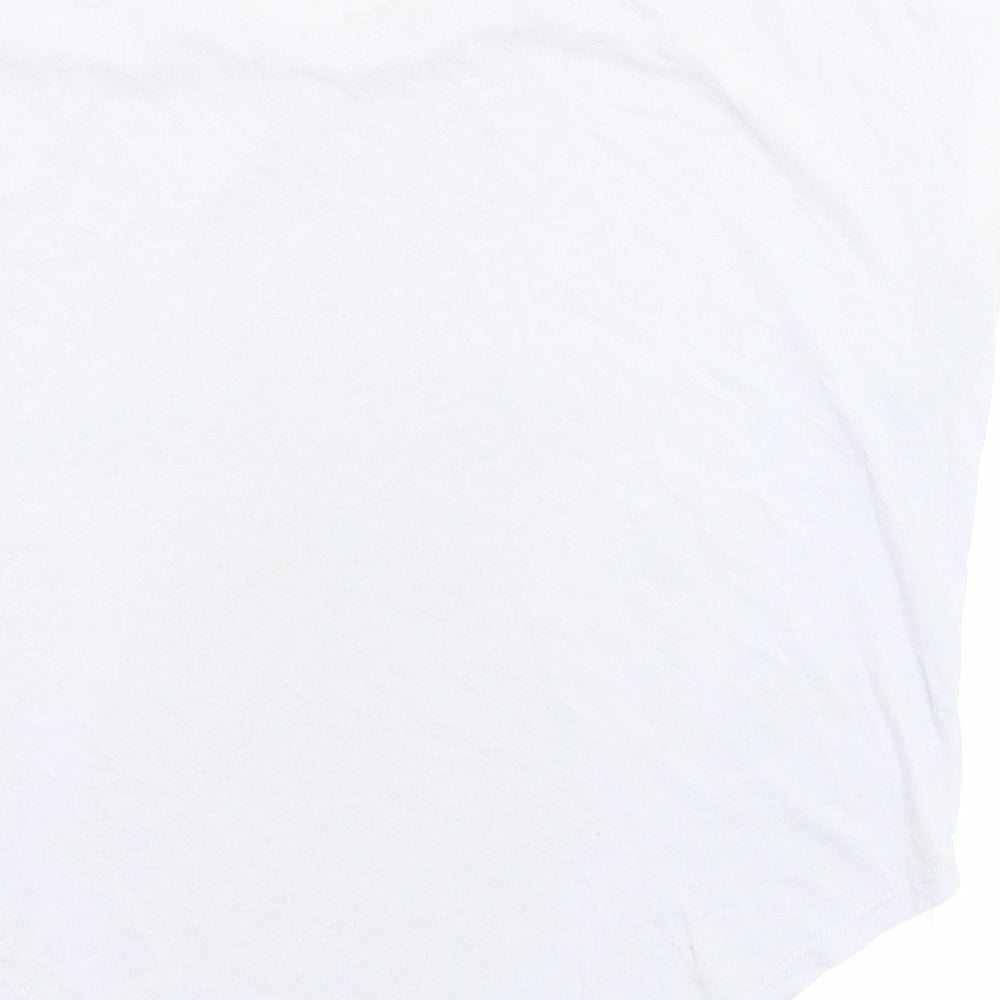 Nike Womens White Animal Print Polyester Basic T-Shirt Size S Round Neck - Tiger Print