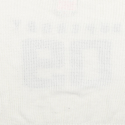 Superdry Womens White Round Neck Cotton Pullover Jumper Size M - Superdry 09 Stripe
