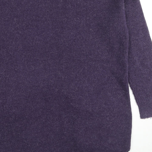 NEXT Womens Purple V-Neck Acrylic Cardigan Jumper Size 12 - Pockets
