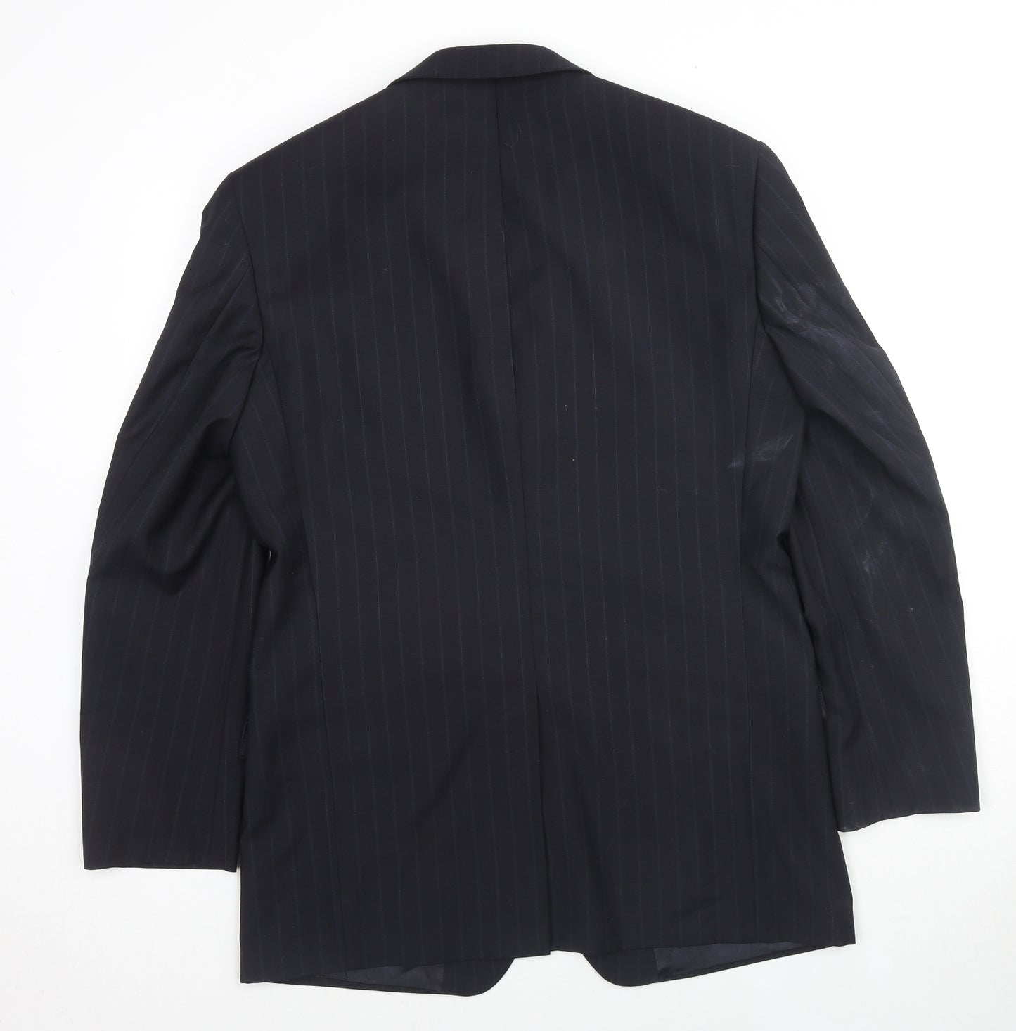 Balmain Paris Mens Black Striped Wool Jacket Suit Jacket Size 40 Regular