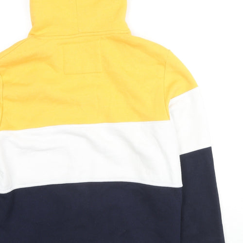 Pull&Bear Mens Multicoloured Polyester Pullover Hoodie Size M - Colourblock, Pocket, Drawstring