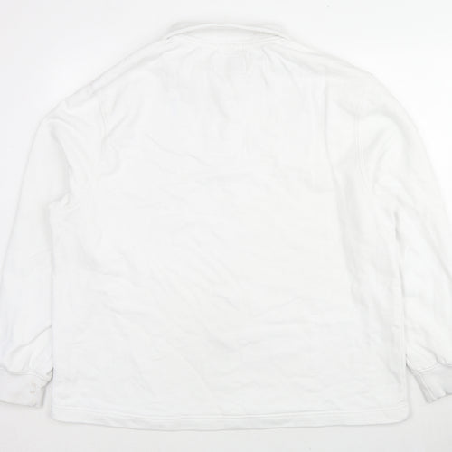 Jack Wills Mens White Cotton Henley Sweatshirt Size XL
