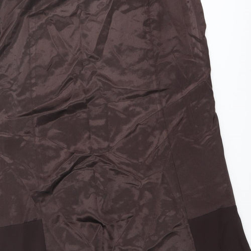Klass Womens Brown Polyester A-Line Skirt Size 16 Zip