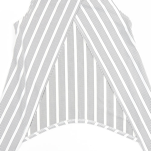 Cameo Rose Womens White Striped Polyester Basic Tank Size 8 Round Neck - Asymmetric