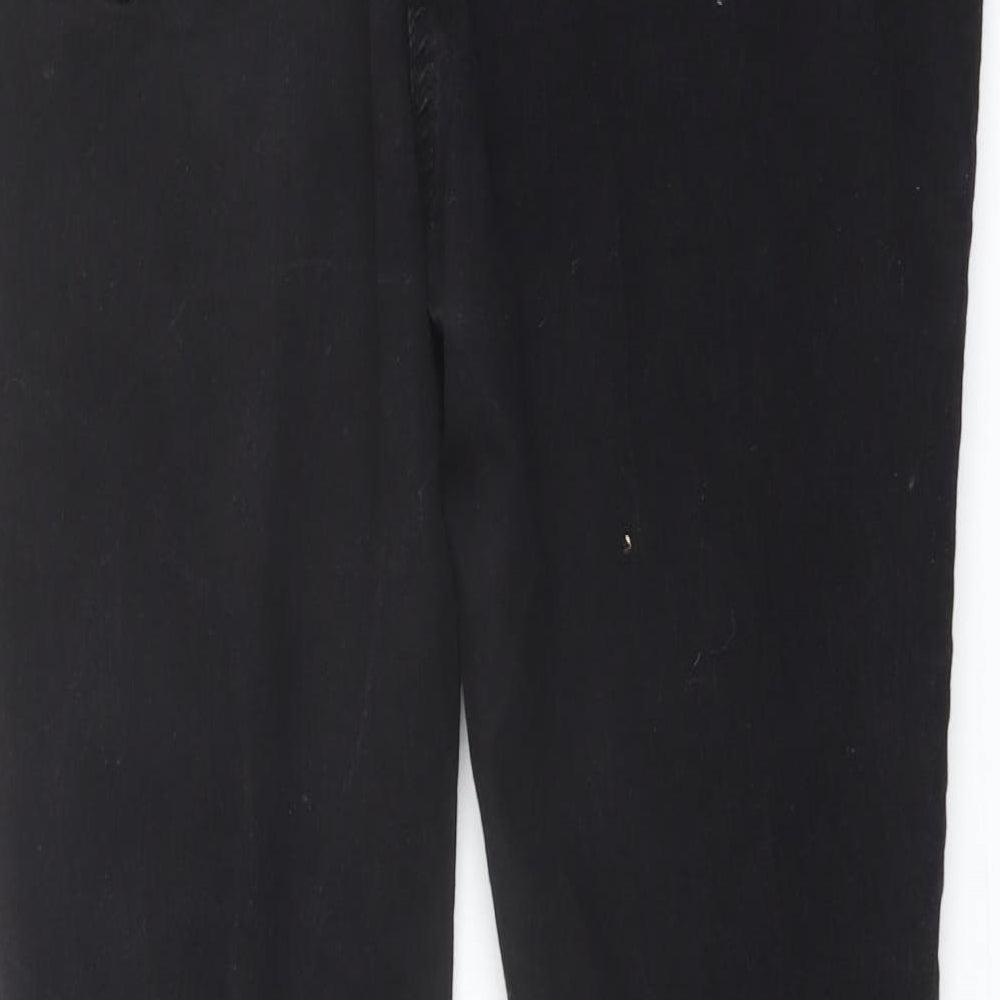 Yours Womens Black Cotton Straight Jeans Size 20 L27 in Regular Button