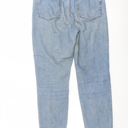 Topshop Womens Blue Cotton Straight Jeans Size 28 in L24 in Regular Button