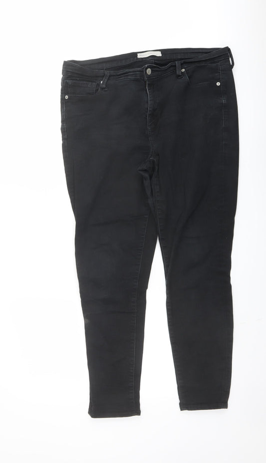 Gap Mens Black Cotton Straight Jeans Size 32 in L28 in Regular Button