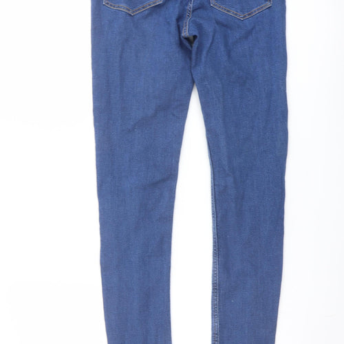 H&M Womens Blue Cotton Skinny Jeans Size 8 L29 in Regular Button