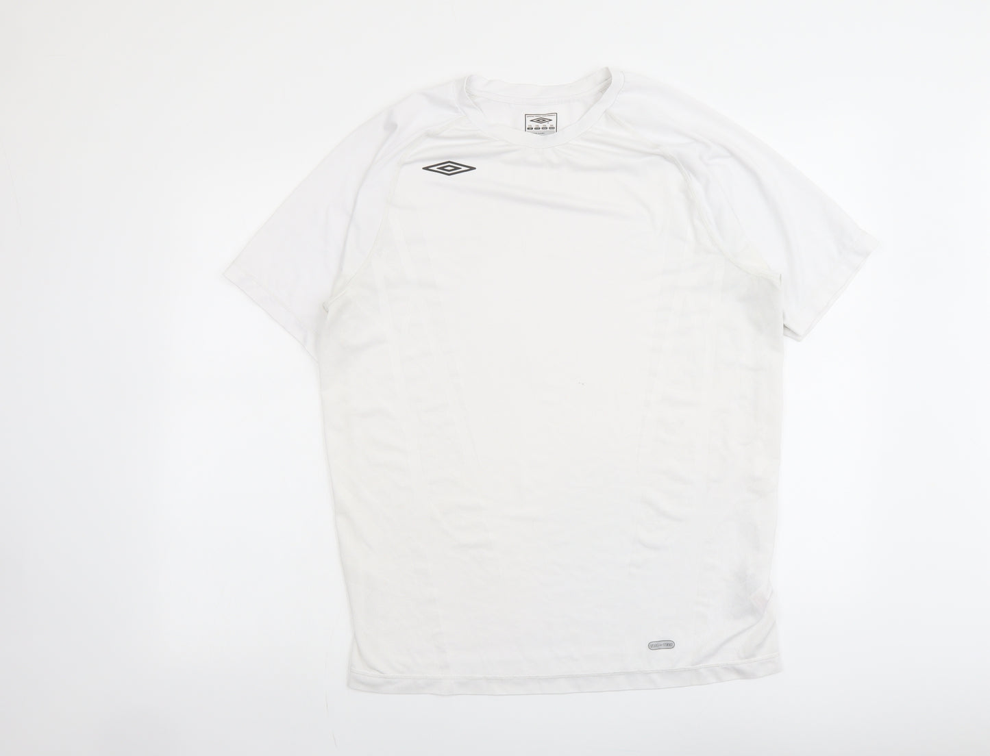 Umbro Mens White Polyester T-Shirt Size 2XL Round Neck - Logo