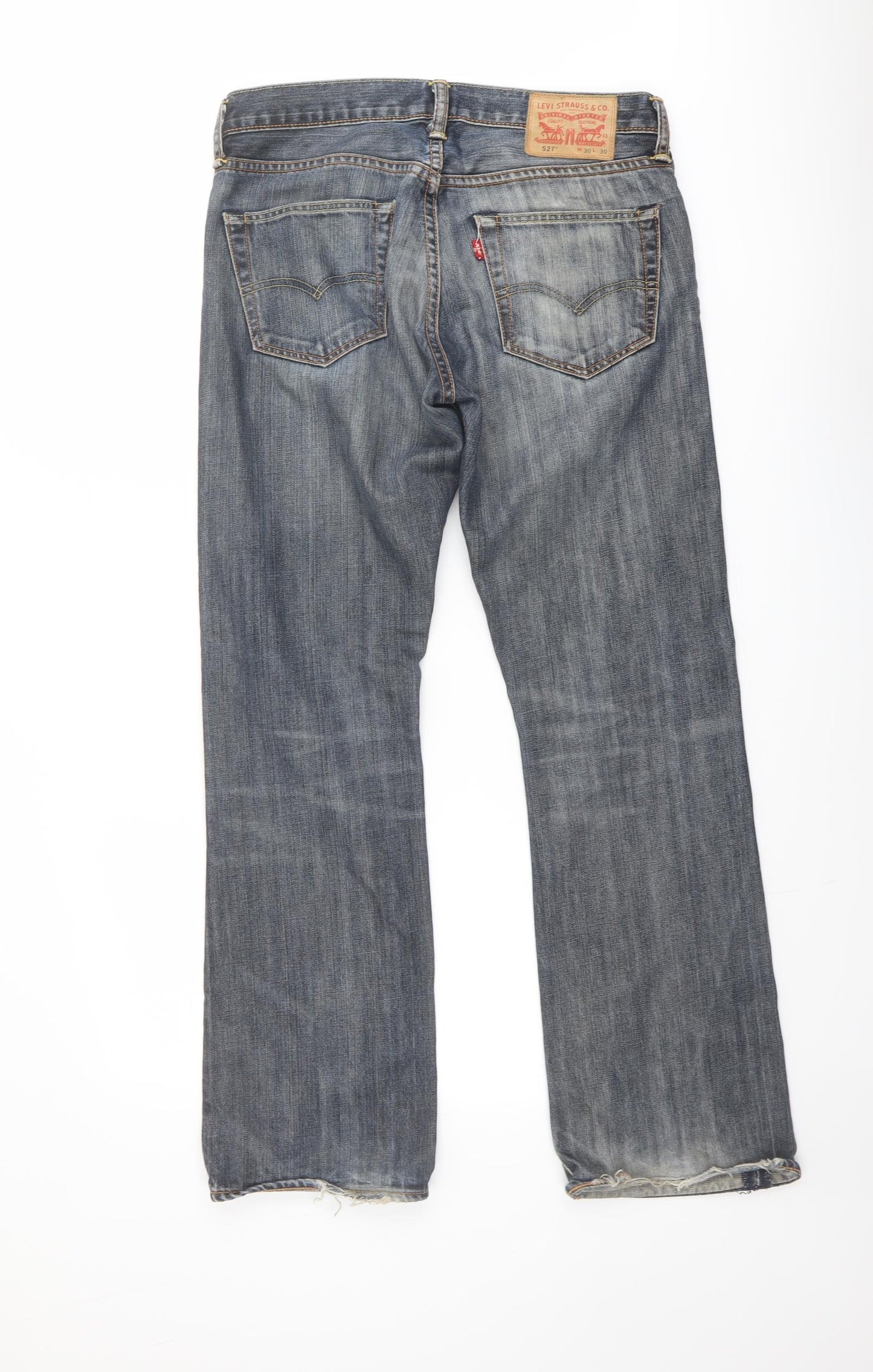 Levi's Mens Blue Cotton Straight Jeans Size 30 in L30 in Regular Button