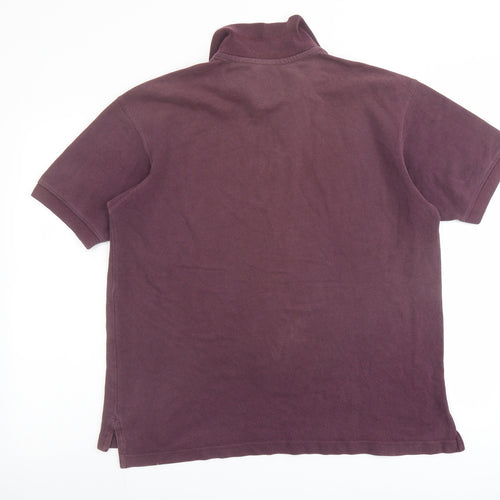 Gap Mens Purple Cotton Polo Size S Collared Button