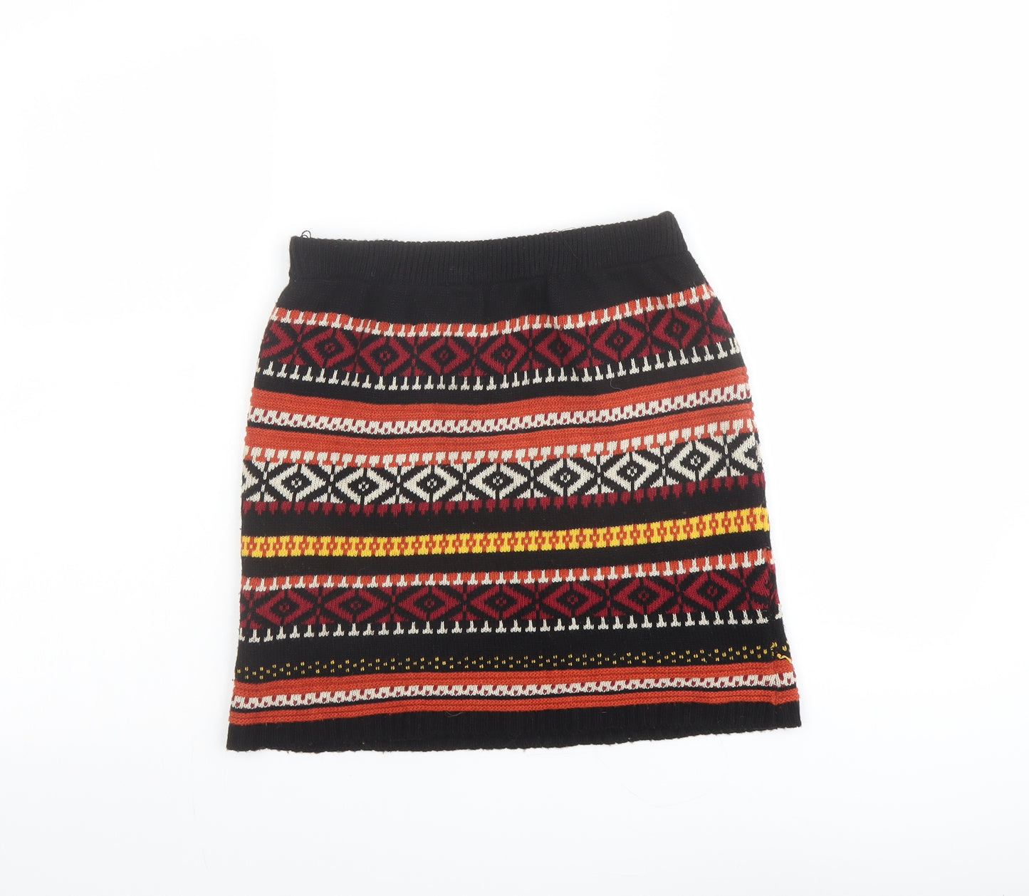 Apricot Womens Multicoloured Fair Isle Acrylic A-Line Skirt Size S