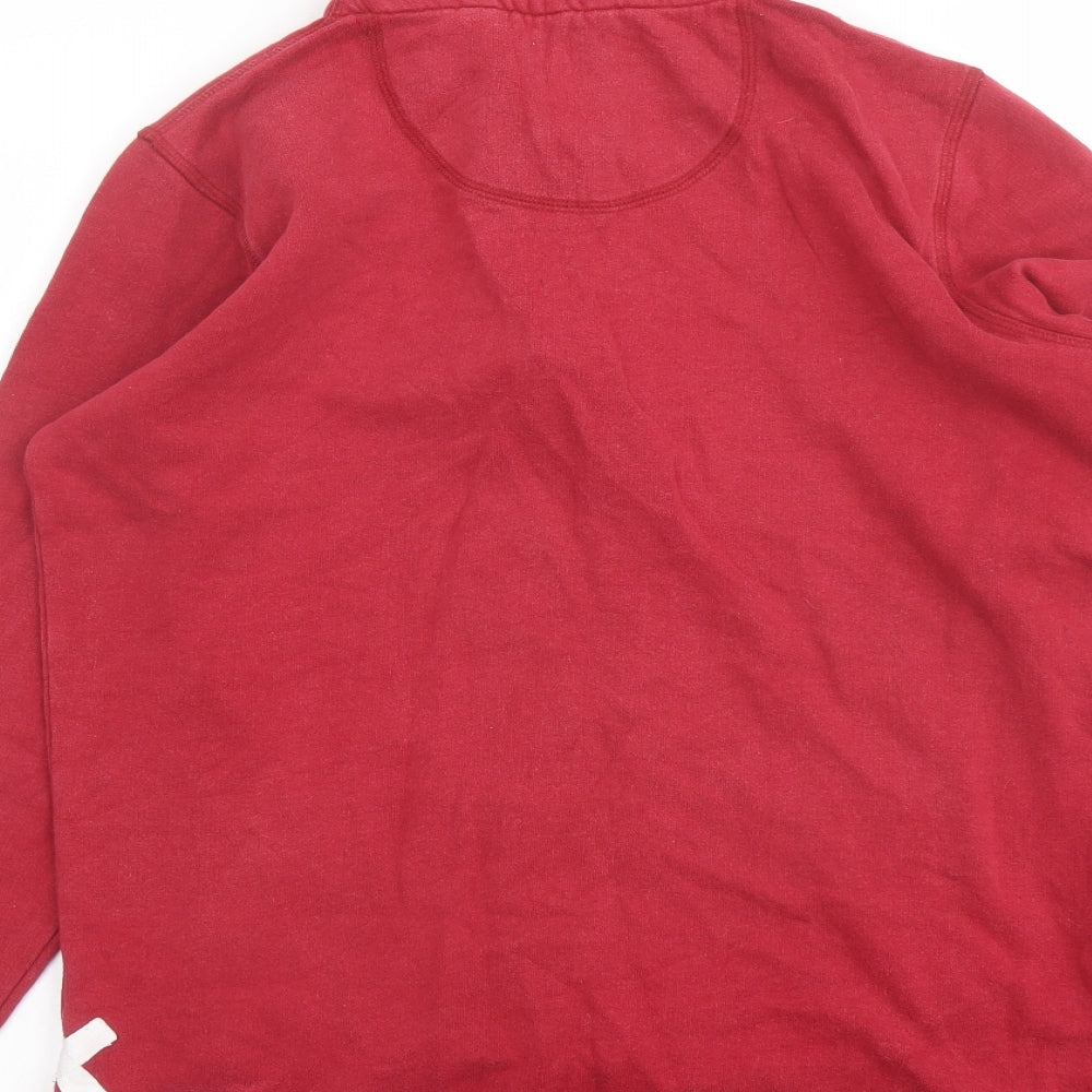 Crew Clothing Womens Red Cotton Pullover Sweatshirt Size 12 Zip
