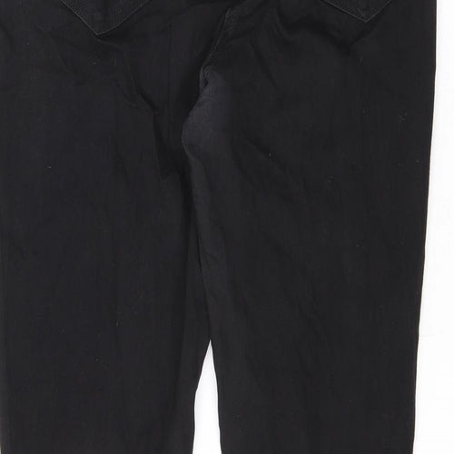 Love Yours Womens Black Cotton Straight Jeans Size 20 L31.5 in Slim Zip