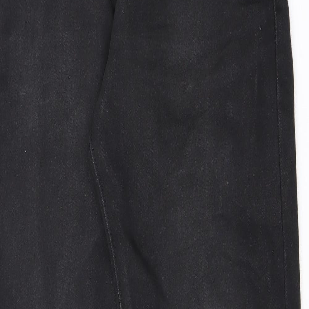 Zara Womens Black Cotton Straight Jeans Size 10 L31 in Regular Zip