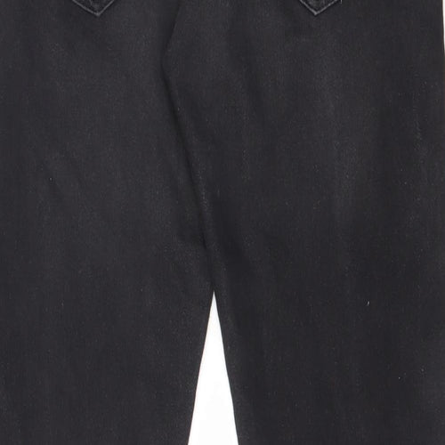 Zara Womens Black Cotton Straight Jeans Size 10 L31 in Regular Zip