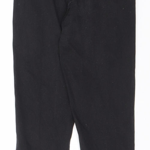 Topshop Womens Black Cotton Blend Straight Jeans Size 26 in L30 in Regular Zip