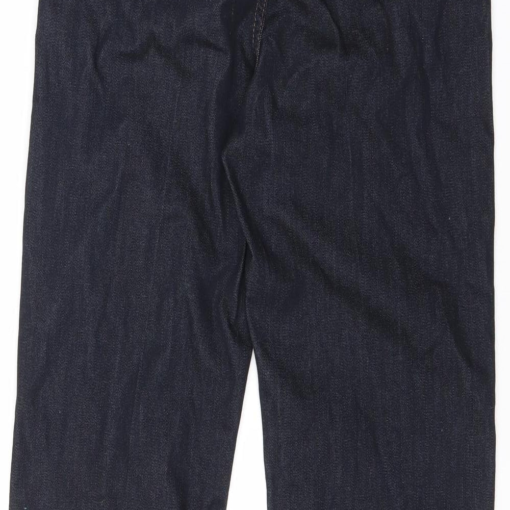 Autograph Womens Blue Cotton Straight Jeans Size 14 L32 in Regular Zip