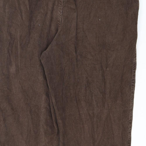Stone Bay Mens Brown Cotton Trousers Size 38 in L30 in Regular Zip