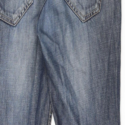 Burton Menswear Mens Blue Cotton Straight Jeans Size 30 in L32 in Regular Zip