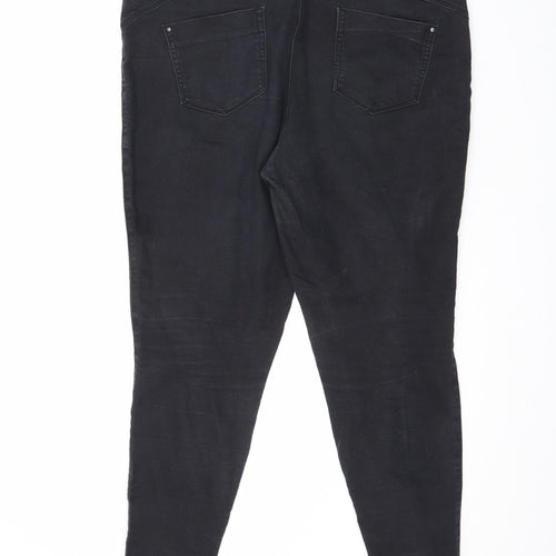 Denim & Co. Womens Black Cotton Straight Jeans Size 16 L26 in Regular Zip