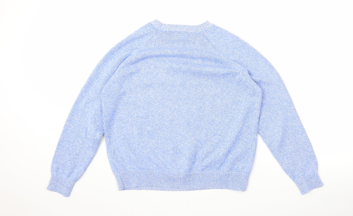 Marks and Spencer Womens Blue Round Neck Cotton Pullover Jumper Size M