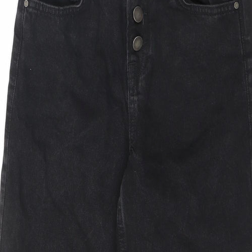 George Womens Black Cotton Straight Jeans Size 8 L24 in Regular Button