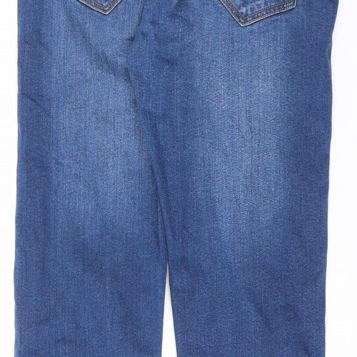 Dorothy Perkins Womens Blue Cotton Straight Jeans Size 10 L32 in Regular Zip