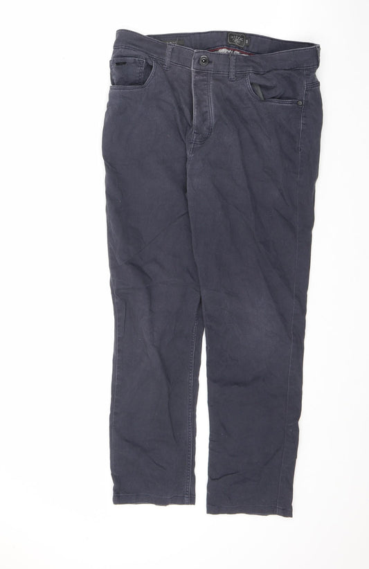NEXT Mens Blue Cotton Straight Jeans Size 32 in L27 in Slim Button