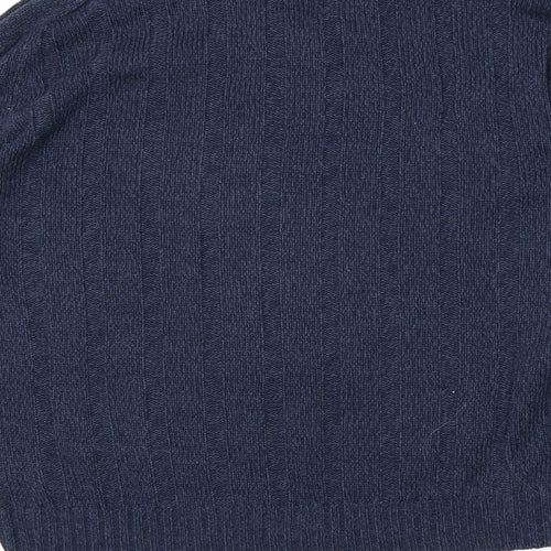 P.G Field Mens Blue V-Neck Acrylic Pullover Jumper Size 2XL Long Sleeve
