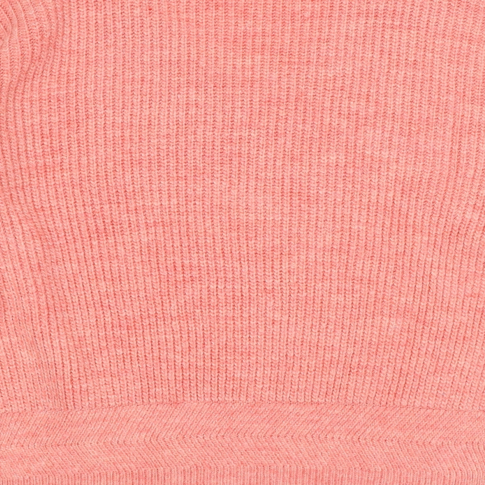 Per Una Womens Pink V-Neck Acrylic Pullover Jumper Size L