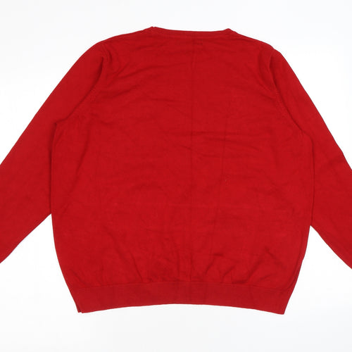 Bonmarché Womens Red Scoop Neck Viscose Pullover Jumper Size 18 - Dandelion, Sequins