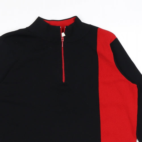 Liz Claiborne Womens Black Colourblock Viscose Pullover Sweatshirt Size S Zip