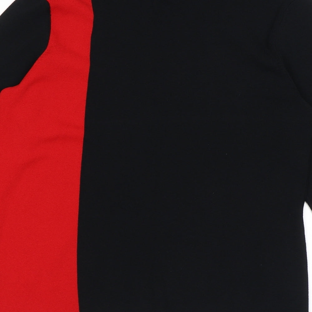 Liz Claiborne Womens Black Colourblock Viscose Pullover Sweatshirt Size S Zip