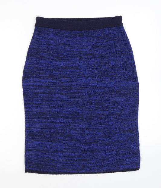 Jigsaw Womens Blue Wool Straight & Pencil Skirt Size S