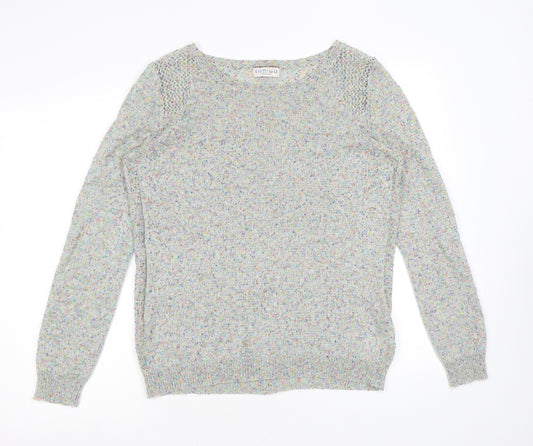 Marks and Spencer Womens Grey Round Neck Polyester Pullover Jumper Size 16