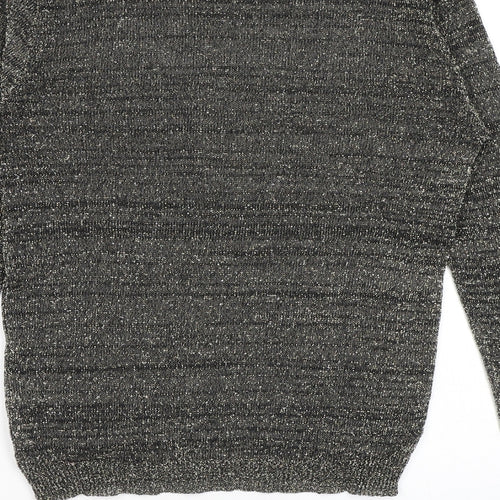 Limited Collection Womens Grey Round Neck Acrylic Pullover Jumper Size 12