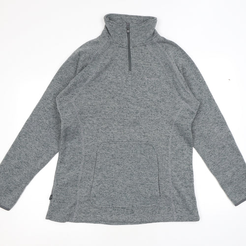 Mountain Life Womens Grey Polyester Pullover Sweatshirt Size 16 Zip