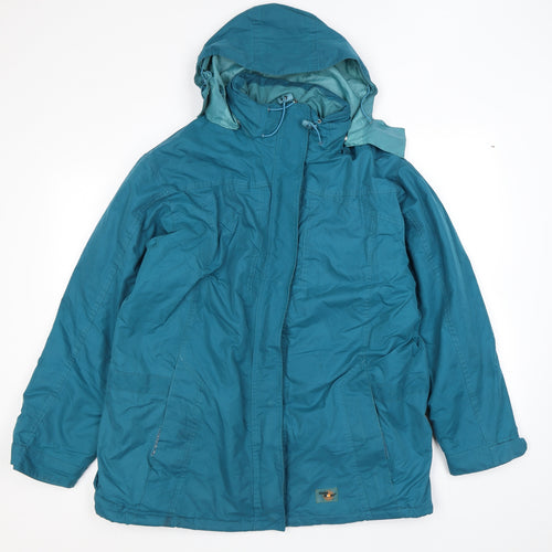 Arctic Storm Womens Blue Rain Coat Coat Size 16 Zip