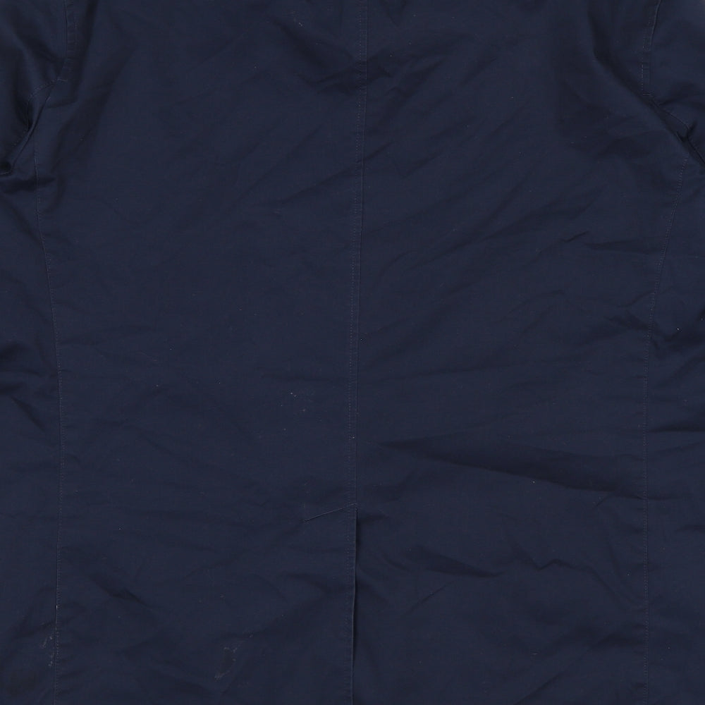 Marks and Spencer Mens Blue Windbreaker Coat Size L Button