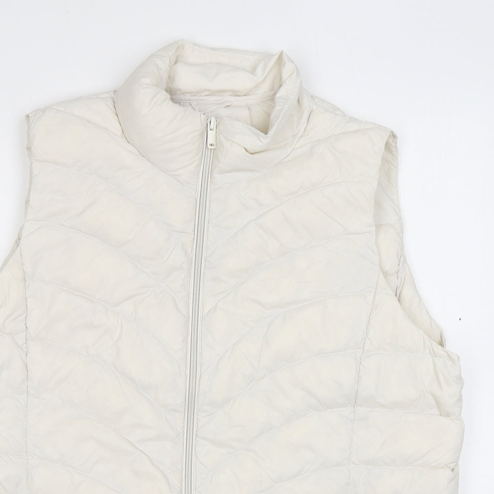 Marks and Spencer Womens White Gilet Jacket Size 18 Zip
