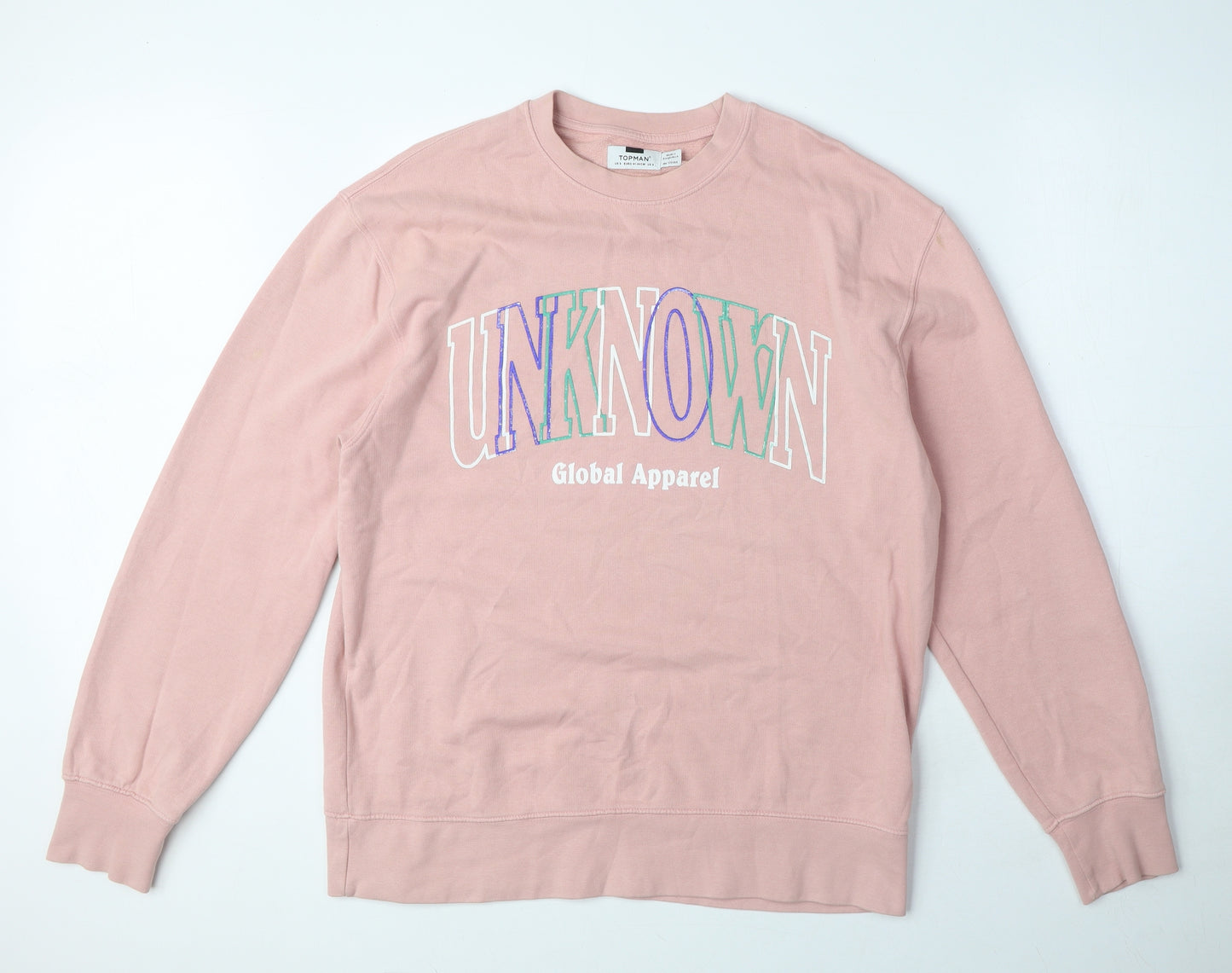 Topman Mens Pink Cotton Pullover Sweatshirt Size S - Unknown