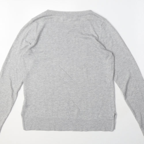 NEXT Womens Grey Round Neck Polyester Pullover Jumper Size 10