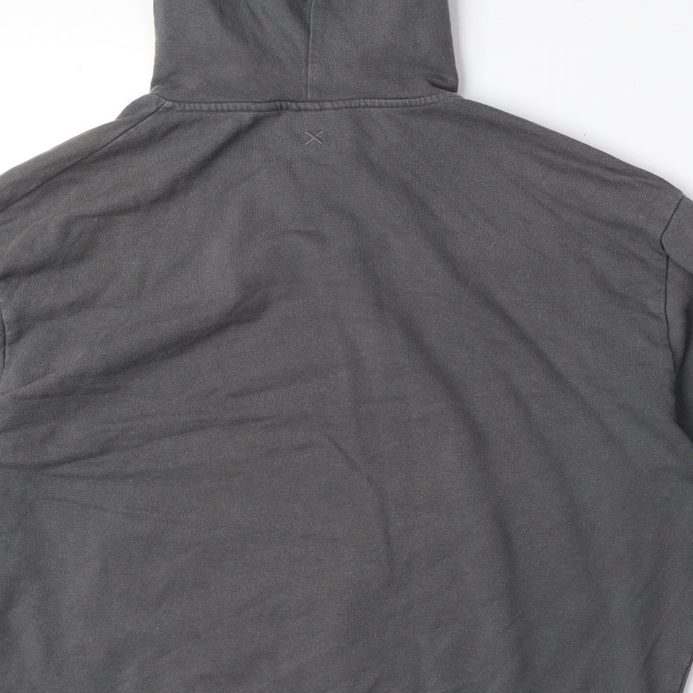 COLLUSION Mens Grey Cotton Pullover Hoodie Size M - Pocket