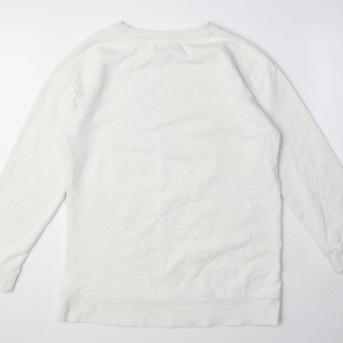 Zara Womens White Polyester Pullover Sweatshirt Size S Pullover