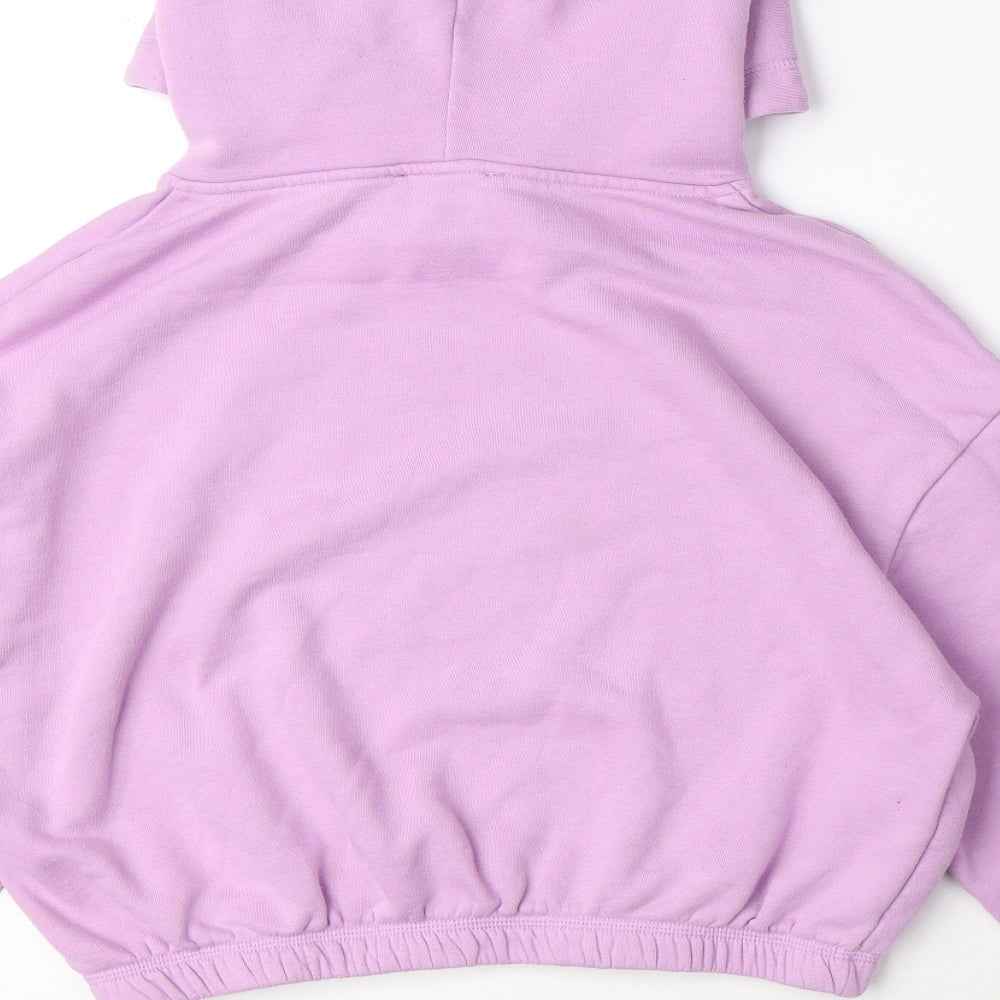 Zara Womens Purple Cotton Pullover Hoodie Size M Pullover