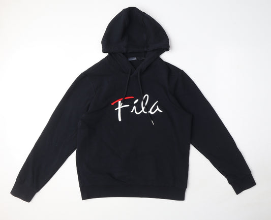 FILA Womens Black Polyester Pullover Hoodie Size M Pullover