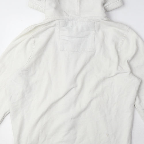 Hollister Womens White Cotton Full Zip Hoodie Size L Zip